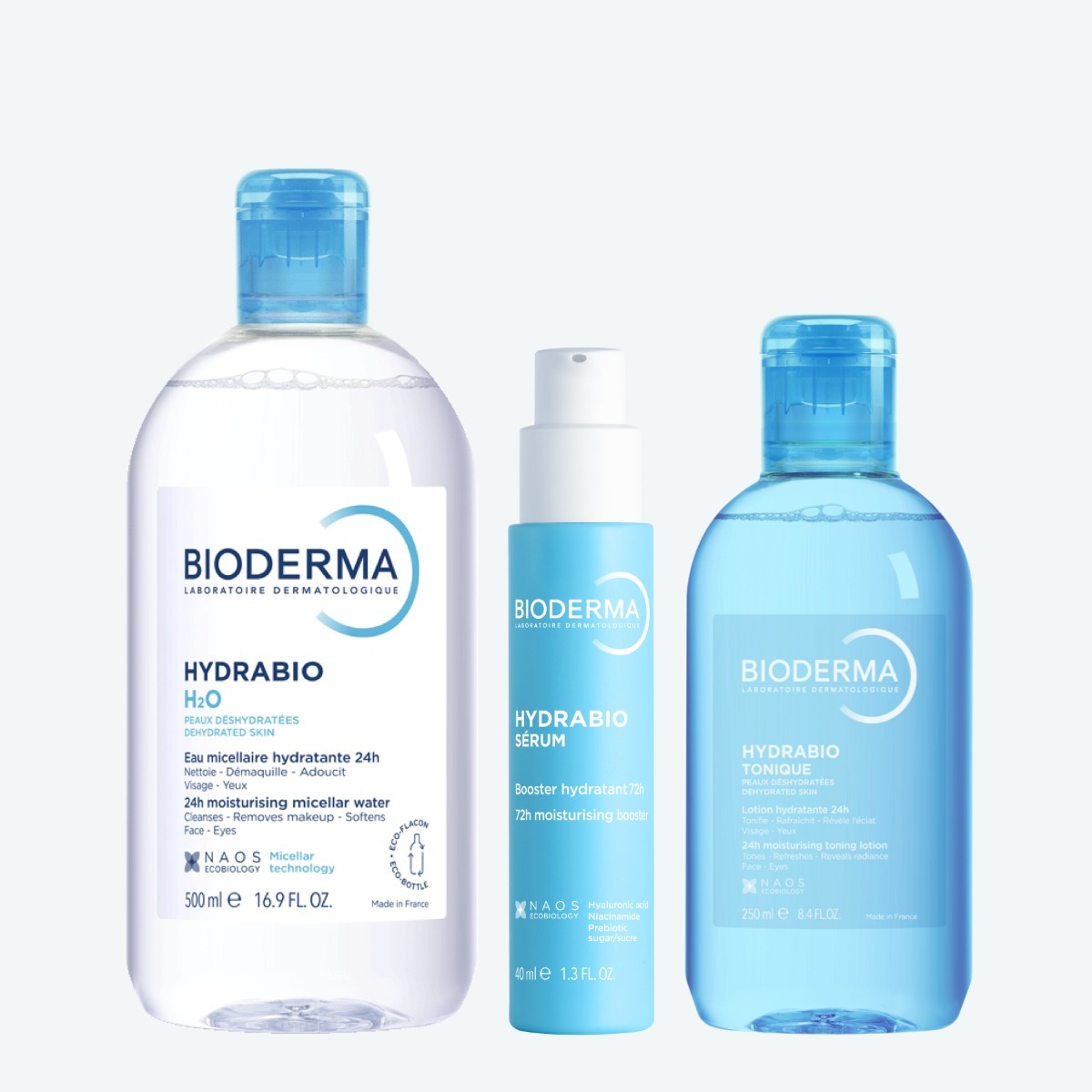 Hydrabio Набор Мицеллярная вода + Увлажняющая сыворотка для обезвоженной кожи + Тонизирующий увлажняющий лосьон