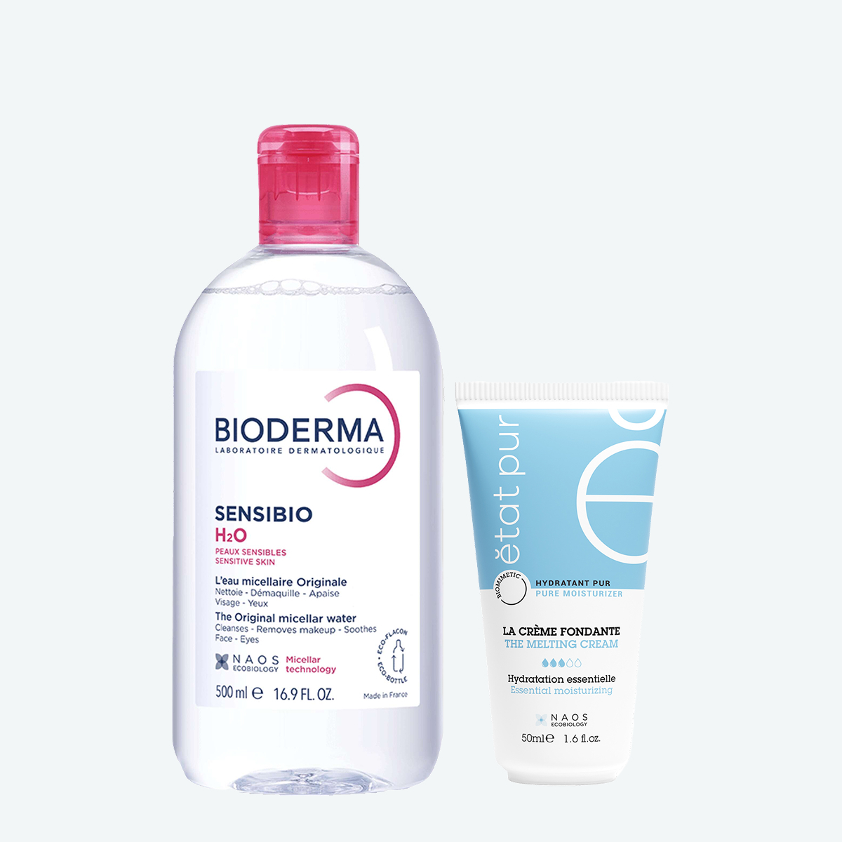 Набор Bioderma Sensibio H2O Мицеллярная вода, 500 мл + Etat Pur Крем с легкой тающей текстурой BIODERMA Очищение и увлажнение для всех типов кожи, фото