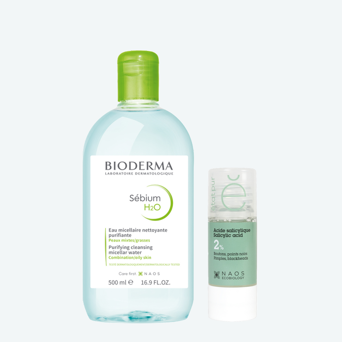 Набор Bioderma Sébium Мицеллярная вода, 500 мл + Etat Pur Сыворотка с салициловой кислотой 2%