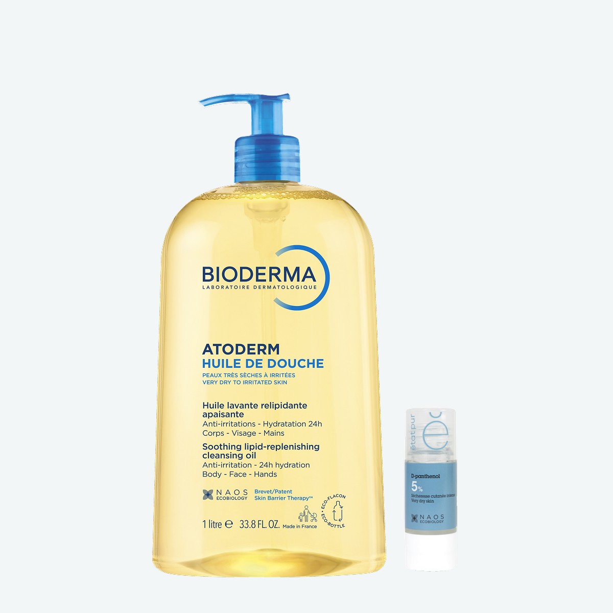 Набор Bioderma Atoderm Масло для душа, 1 л + Etat Pur Сыворотка с D-Пантенолом 5% BIODERMA Увлажнение и укрепление липидного барьера, фото