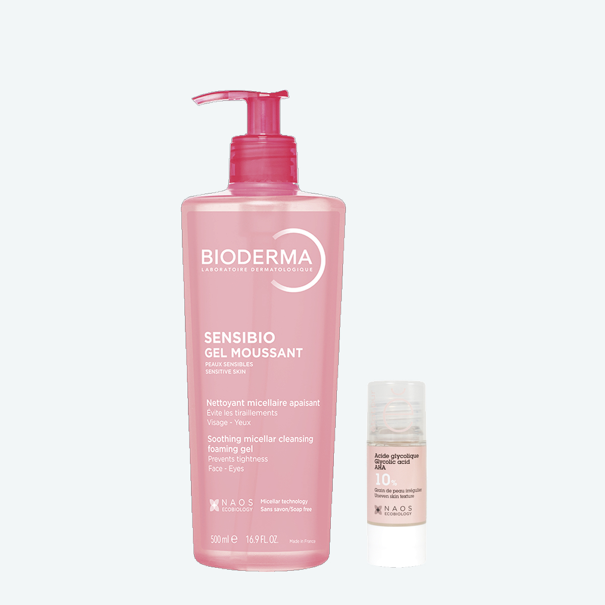 Набор Bioderma Sensibio Гель для умывания, 500 мл + Etat Pur Сыворотка с Гликолевой кислотой 10% BIODERMA Выравнивание текстуры кожи, фото