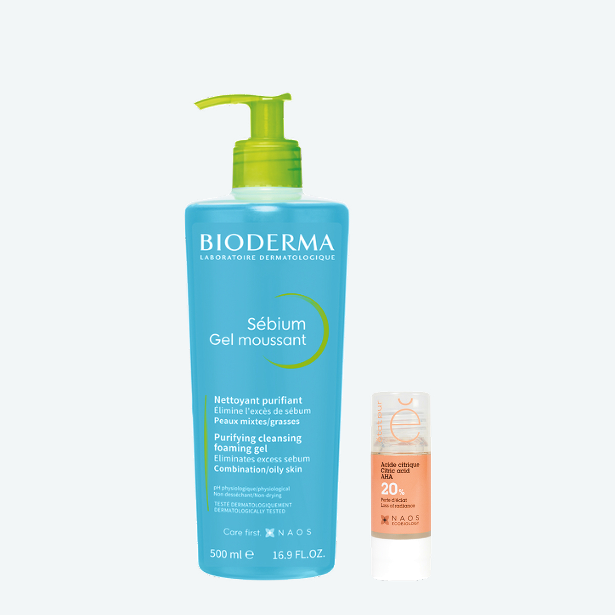Набор Bioderma Sébium Гель для умывания, 500 мл + Etat Pur Сыворотка с Лимонной кислотой 20%