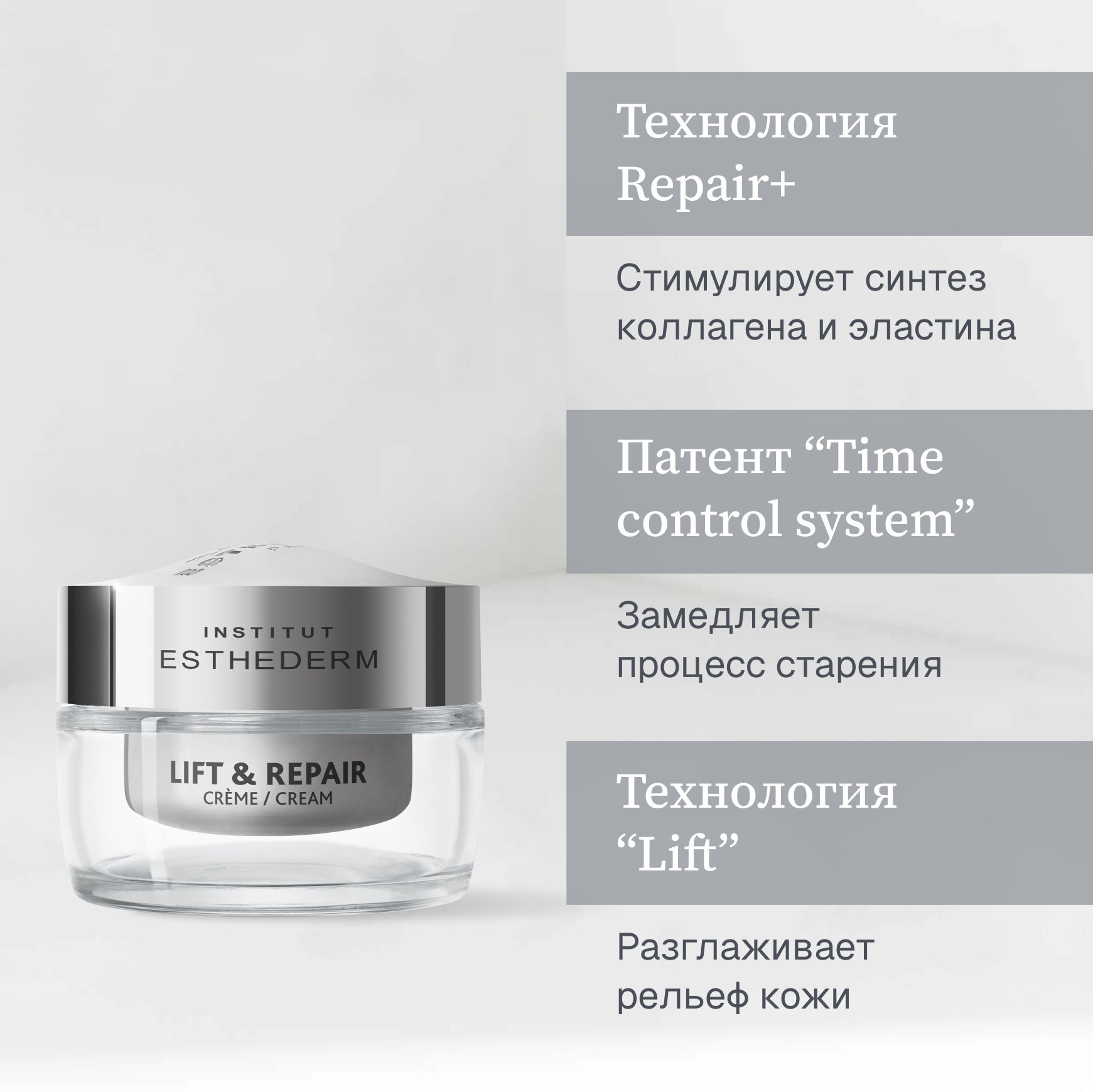 Institut Esthederm LIFT&REPAIR разглаживающий крем для лица и шеи