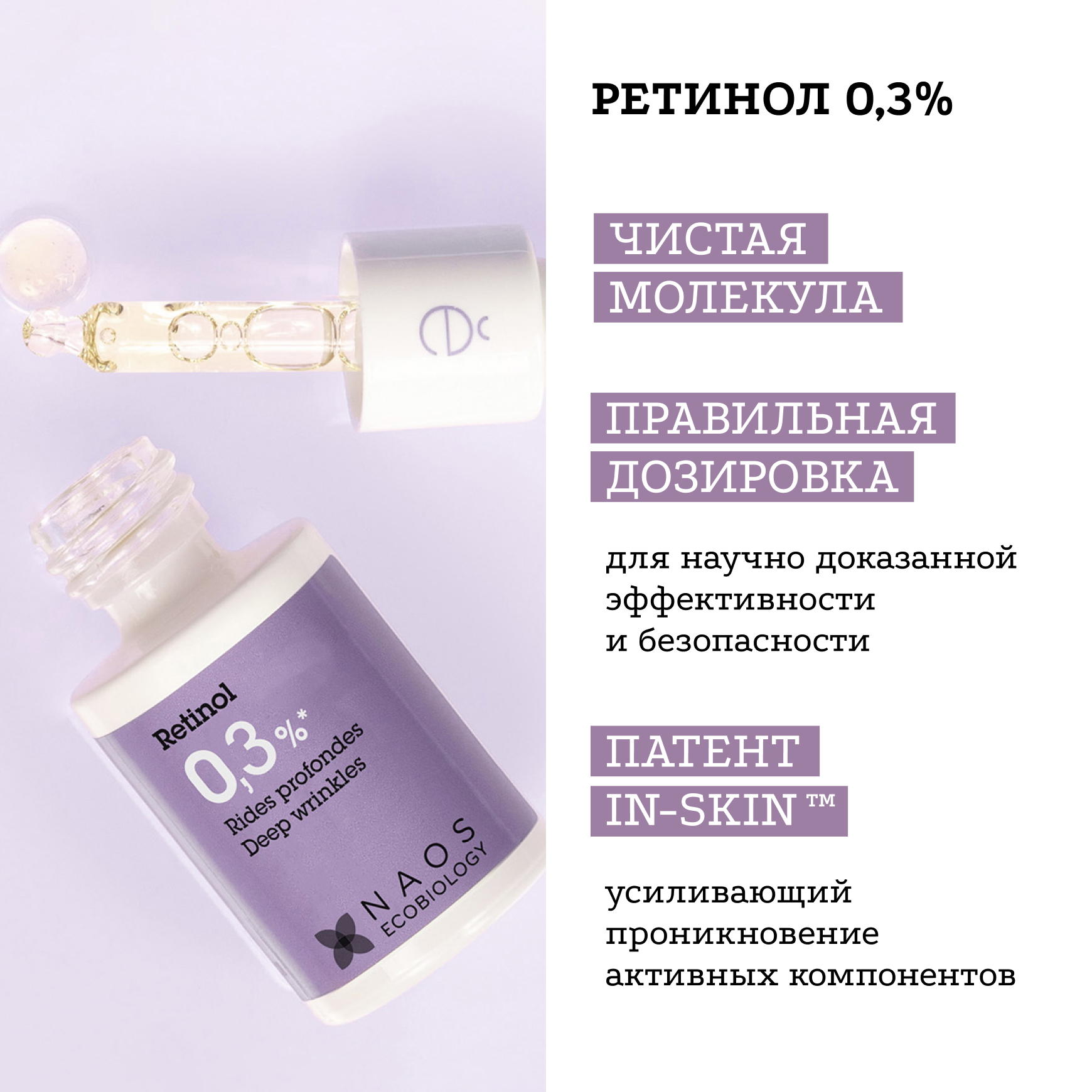 Активные молекулы Сыворотка с ретинолом 0,3% Etat Pur Разглаживает глубокие и мелкие морщины миниатюра 4