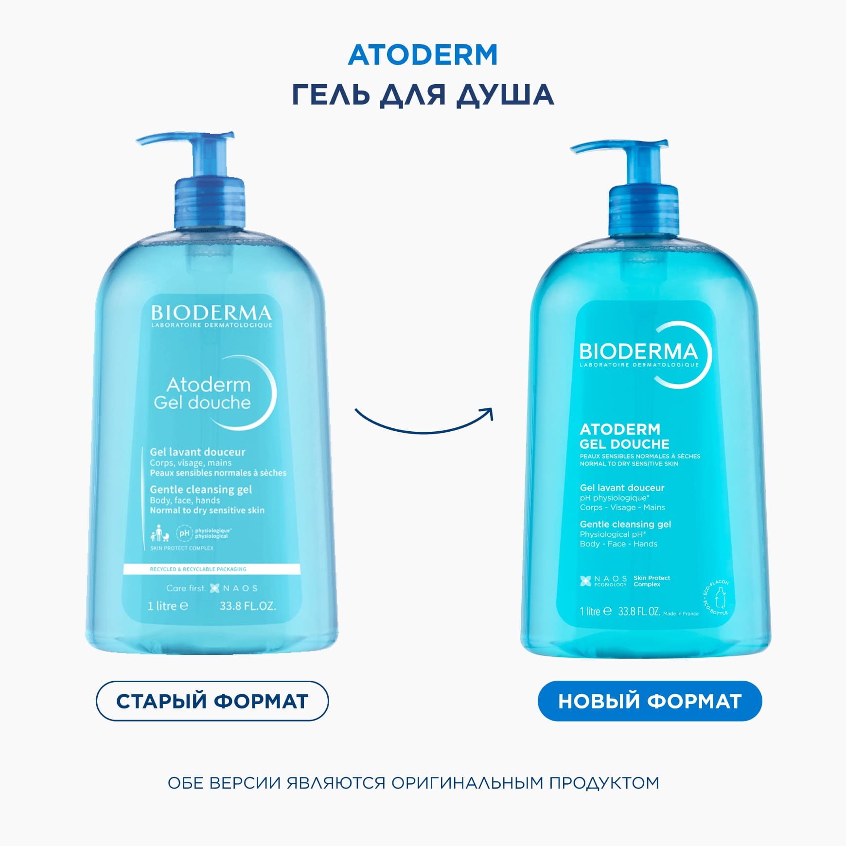 Atoderm Гель для душа BIODERMA Мягкий очищающий гель для душа для всей семьи миниатюра 2