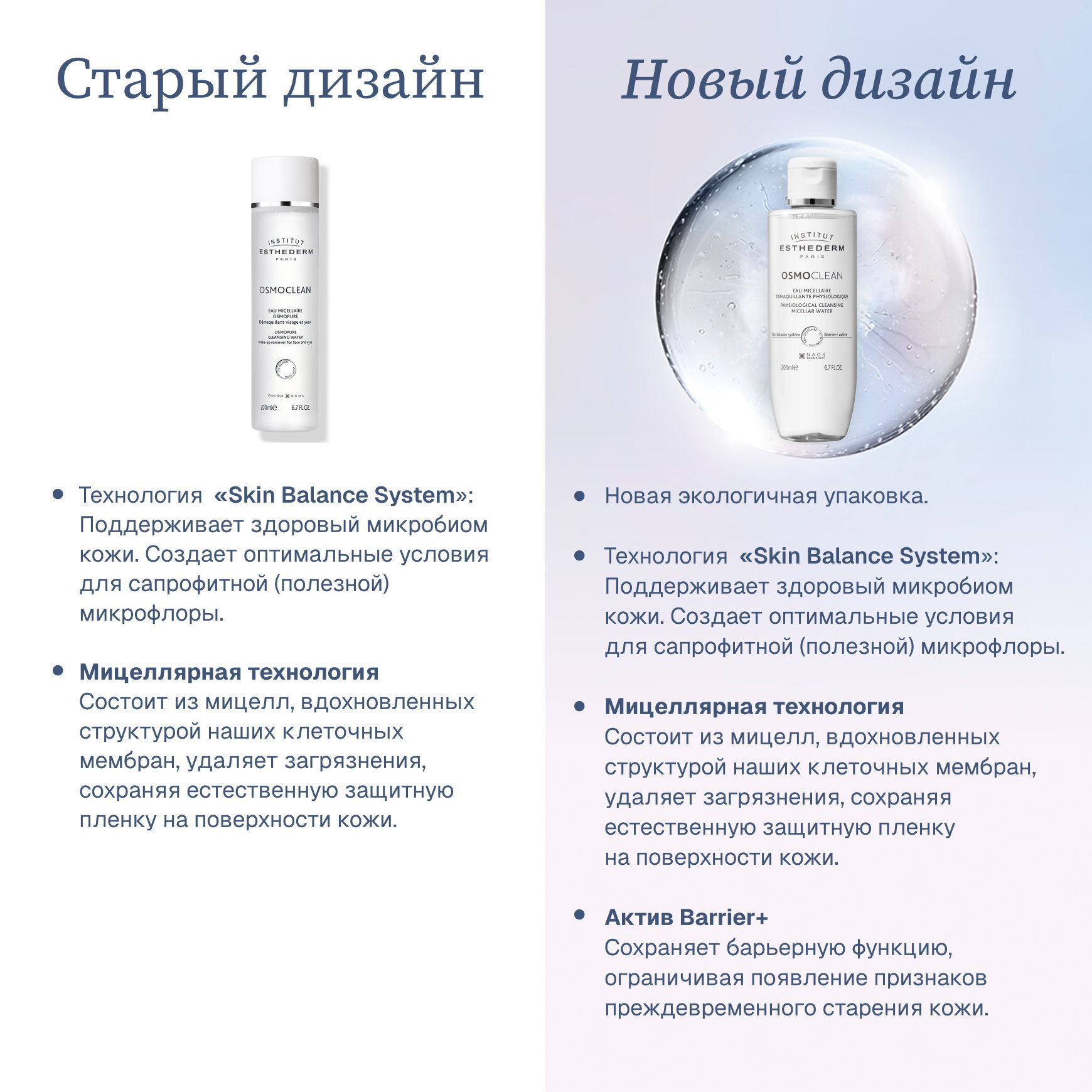 Osmoclean Мицеллярная вода Institut Esthederm Тщательно снимает макияж и очищает кожу миниатюра 5