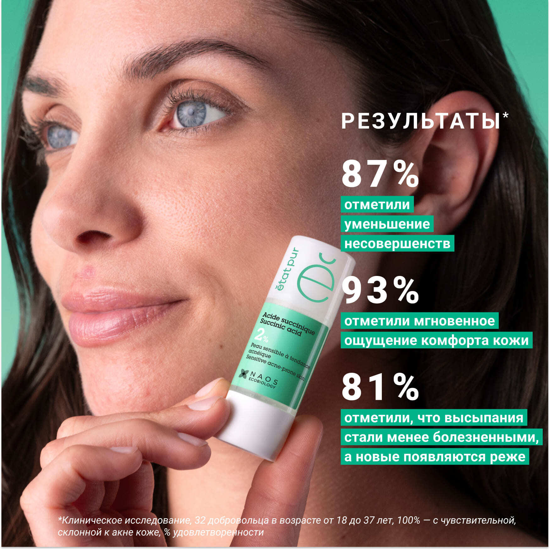 PURE ACTIVES Сыворотка с янтарной кислотой 2% Etat Pur Уменьшает количество несовершенств, подходит для чувствительной кожи миниатюра 3
