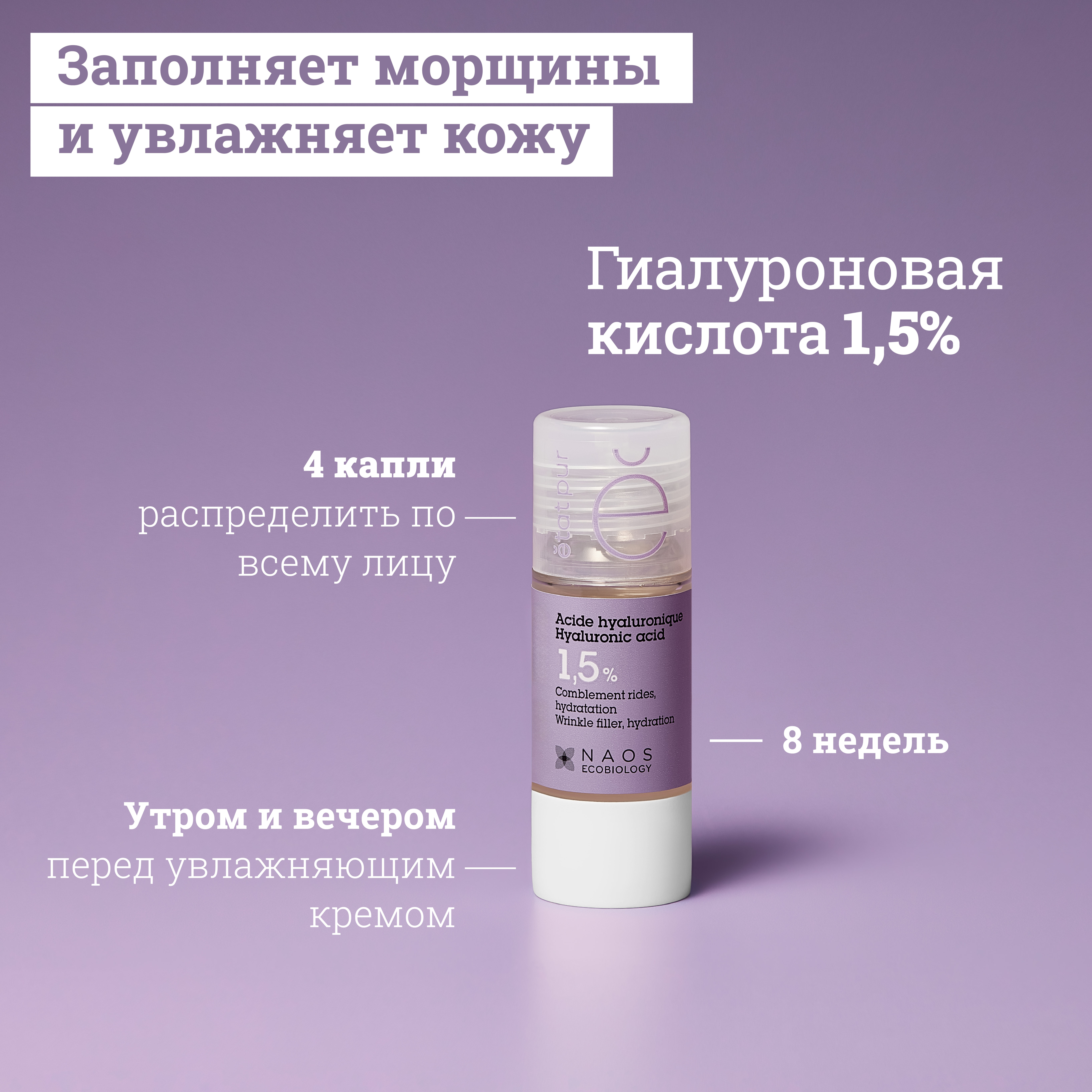 Активные молекулы Сыворотка с гиалуроновой кислотой Etat Pur Разглаживает морщины, увлажняет, повышает упругость кожи миниатюра 4