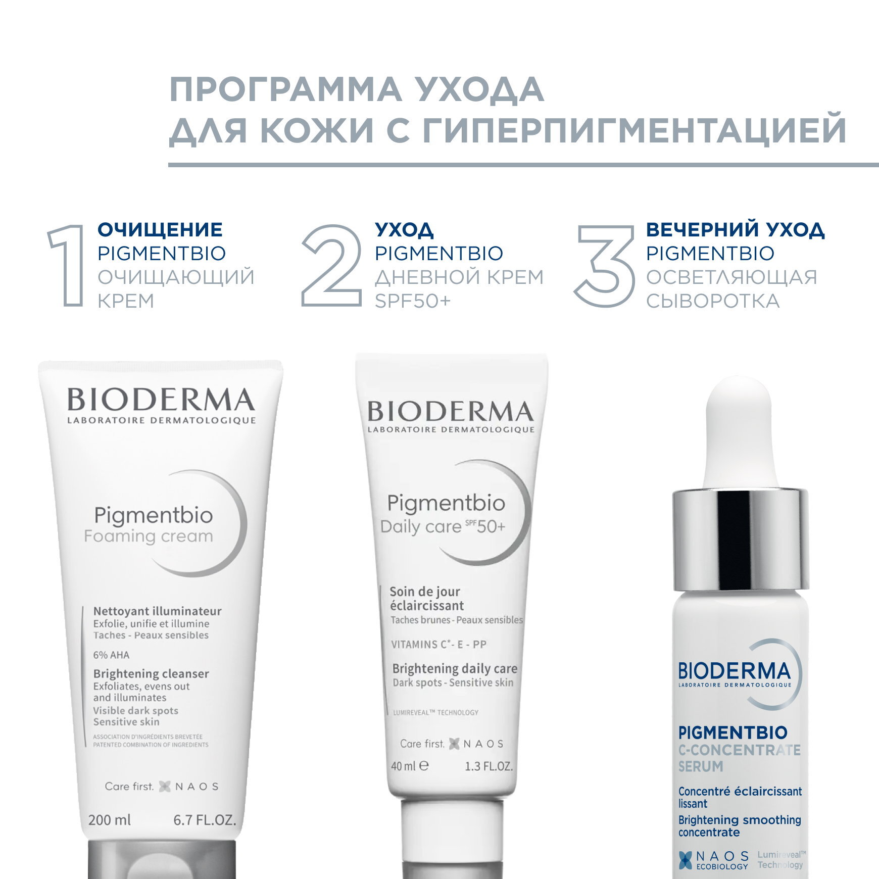 Pigmentbio Дневной крем SPF 50+ BIODERMA Осветляющий крем для чувствительной кожи с гиперпигментацией миниатюра 7