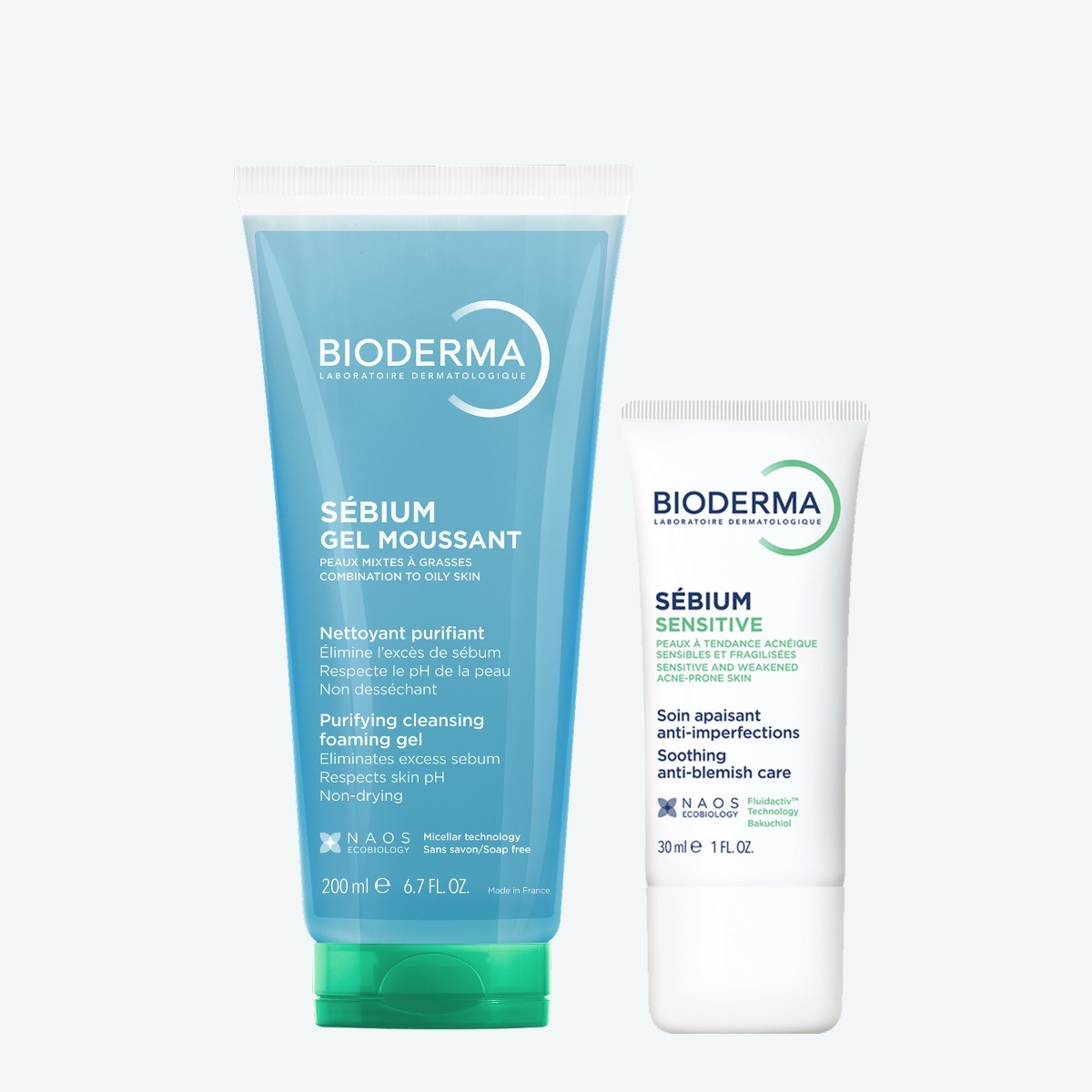 Набор для кожи с акне BIODERMA Очищение и увлажнение для чувствительной кожи с акне, фото