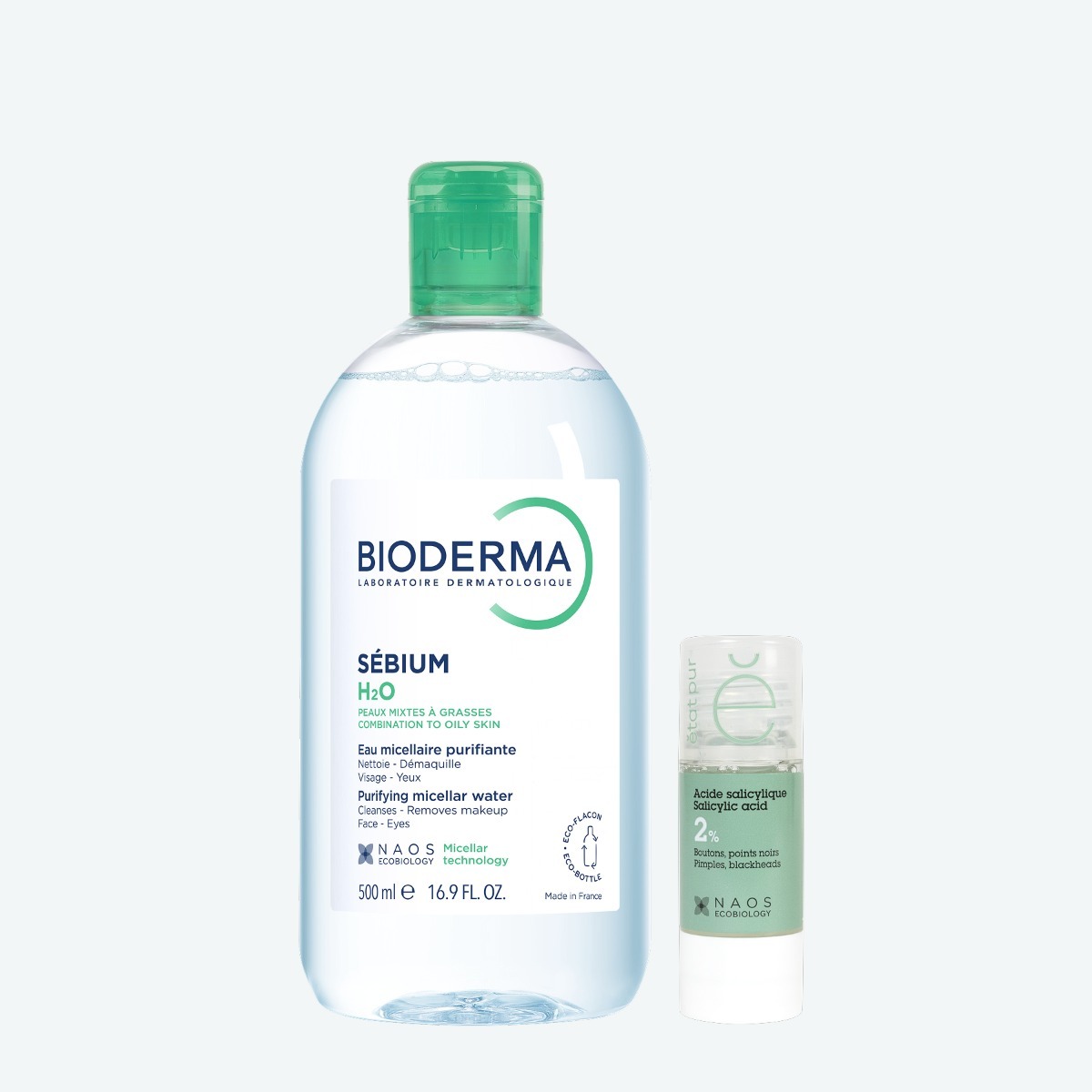 Набор Bioderma Sébium Мицеллярная вода, 500 мл + Etat Pur Сыворотка с салициловой кислотой 2% BIODERMA Сокращение высыпаний, фото