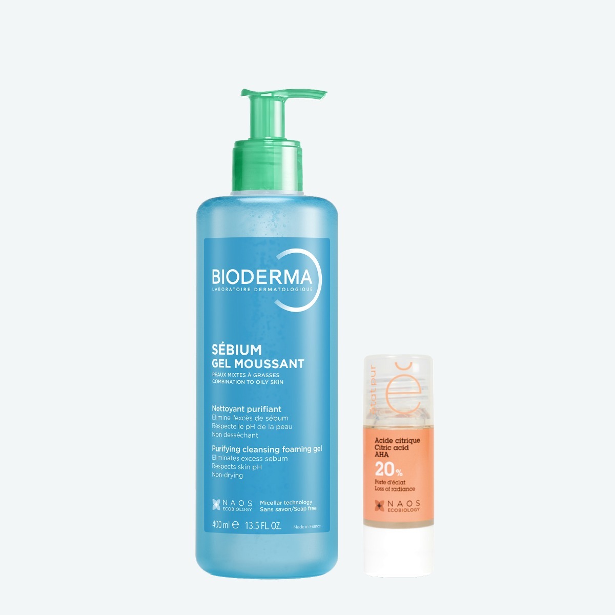 Набор Bioderma Sébium Гель для умывания, 500 мл + Etat Pur Сыворотка с Лимонной кислотой 20% BIODERMA Сужение пор, фото