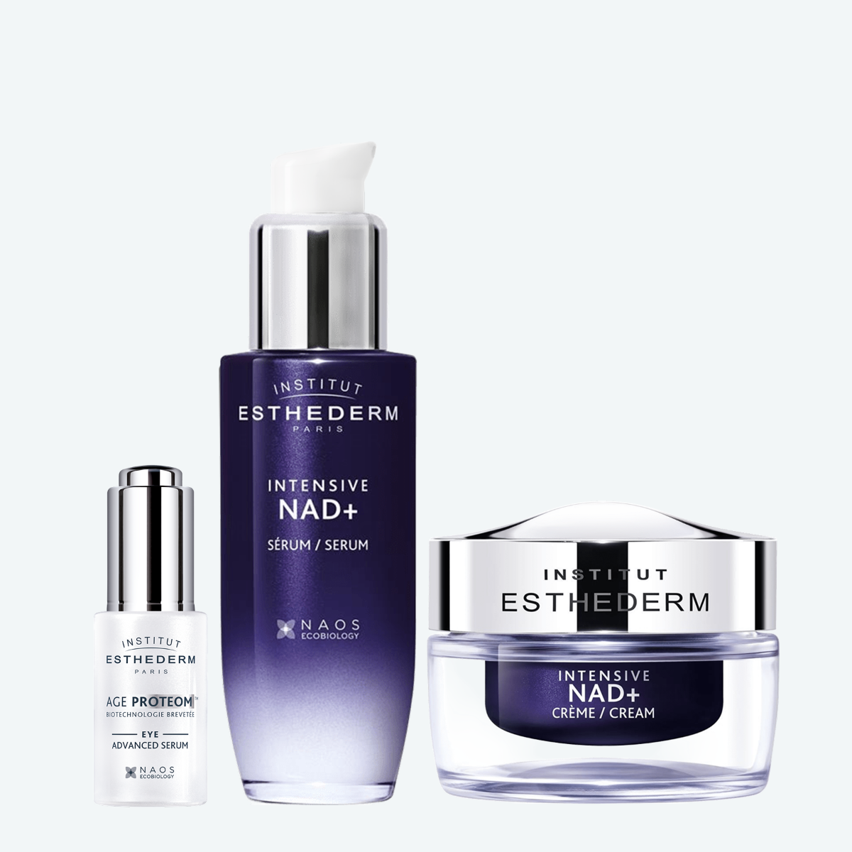 Intensive Набор Сыворотка и крем для лица и шеи NAD+ Institut Esthederm Восстанавливает сияние и выравнивает цвет лица, фото